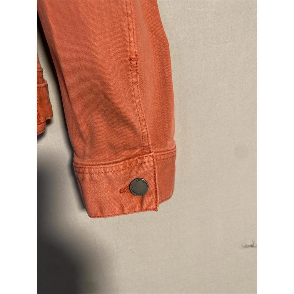 Liverpool Los Angeles Stretch Button Denim Jeans Jacket Coral Fins Womens Large - Picture 4 of 9
